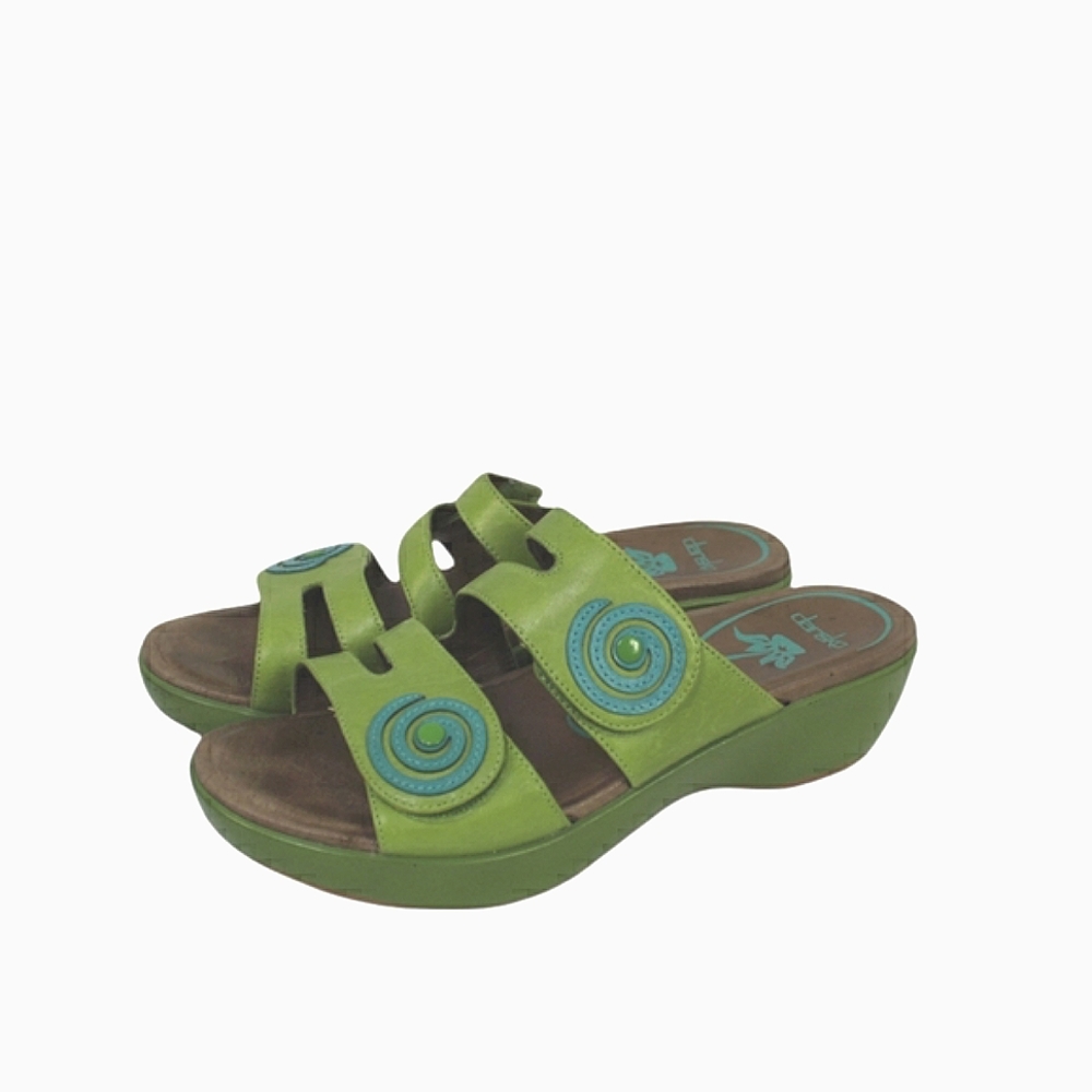 Dansko Green Sandals with Blue Accents